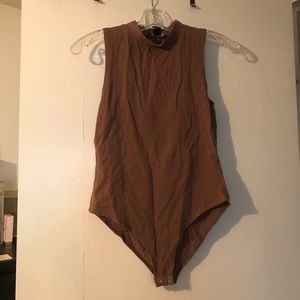 Nude mock turtleneck bodysuit